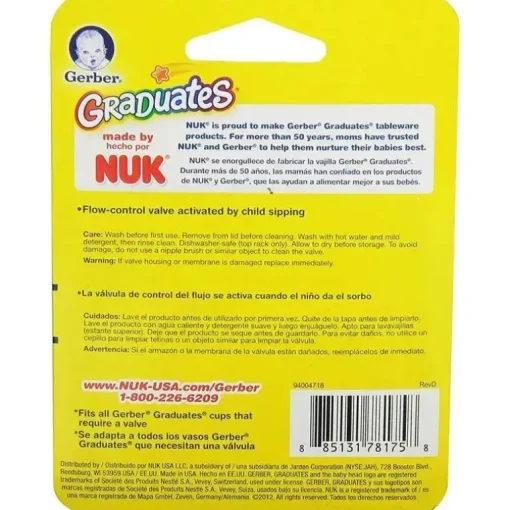 Válvula de reposição padrão de copo à prova de derramamento Gerber Graduates 2-Pack