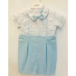 Will' Beth - Macacão azul e branco para meninos