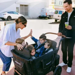 WonderFold - L4 Quad Stroller Wagon (4 Seater) Grey