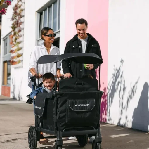 WonderFold - L4 Quad Stroller Wagon (4 Seater) Grey