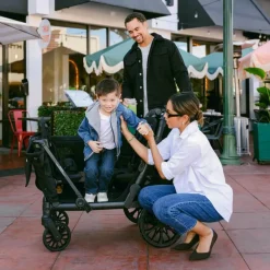 WonderFold - L4 Quad Stroller Wagon (4 Seater) Grey