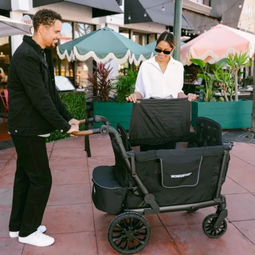 WonderFold - L4 Quad Stroller Wagon (4 Seater) Grey