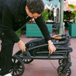 WonderFold - L4 Quad Stroller Wagon (4 Seater) Black