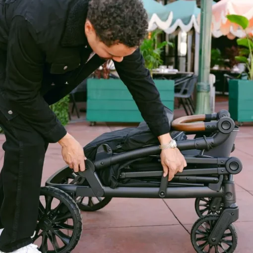 WonderFold - L4 Quad Stroller Wagon (4 Seater) Black