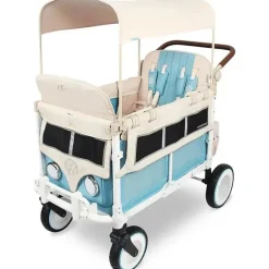 WonderFold - Volkswagon Special Edition Double Stroller Wagon (4 lugares), Bondi Blue
