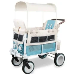 WonderFold - Volkswagon Special Edition Double Stroller Wagon (2 lugares), Bondi Blue