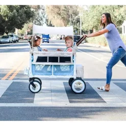 WonderFold - Volkswagon Special Edition Double Stroller Wagon (4 lugares), Bondi Blue