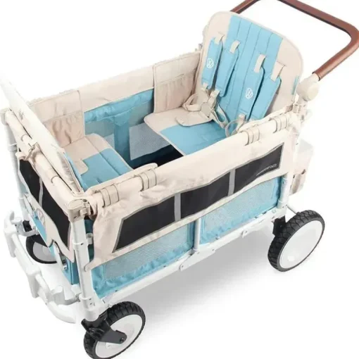 WonderFold - Volkswagon Special Edition Double Stroller Wagon (4 lugares), Bondi Blue