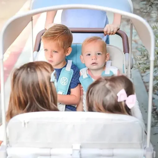 WonderFold - Volkswagon Special Edition Double Stroller Wagon (4 lugares), Bondi Blue