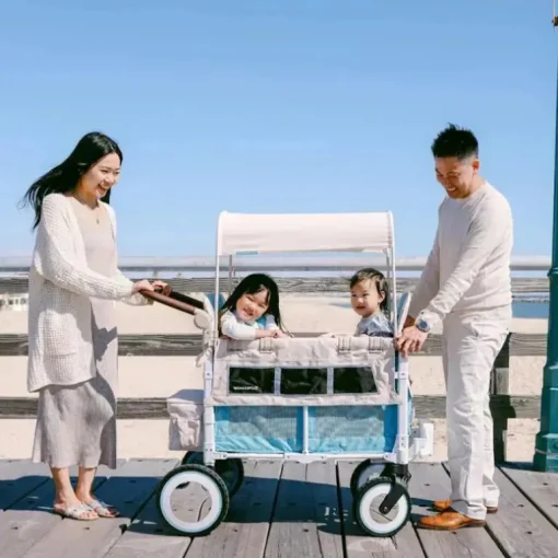 WonderFold - Volkswagon Special Edition Double Stroller Wagon (2 lugares), Bondi Blue