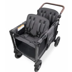 Wonderfold - W4 Luxe Pro Quad Stroller For 4 Kids, Charcoal Gray