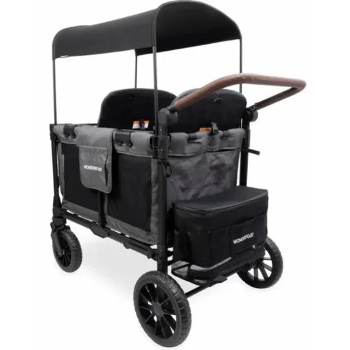 Wonderfold - W4 Luxe Pro Quad Stroller For 4 Kids, Charcoal Gray