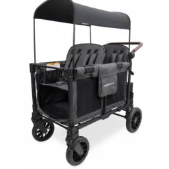 Wonderfold - W4 Luxe Pro Quad Stroller For 4 Kids, Charcoal Gray