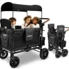 WonderFold - W4 Luxe Quad Stroller Wagon (4 lugares), preto vulcânico