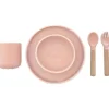 Zoli - conjunto de louças infantis de silicone 5Pk, rosa rosa