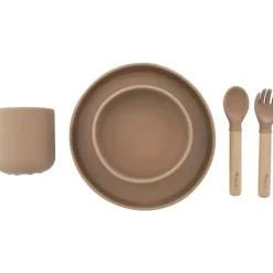Zoli - Conjunto de louças infantis de silicone 5Pk, Latte Tan
