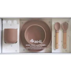 Zoli - Conjunto de louças infantis de silicone 5Pk, Latte Tan