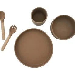 Zoli - Conjunto de louças infantis de silicone 5Pk, Latte Tan