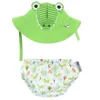 Zoocchini - conjunto de fraldas de banho e chapéu de sol, Aidan The Alligator