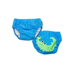 Zoocchini - Conjunto de fraldas de banho de tricô para bebês 2Pk, Aidan, o jacaré