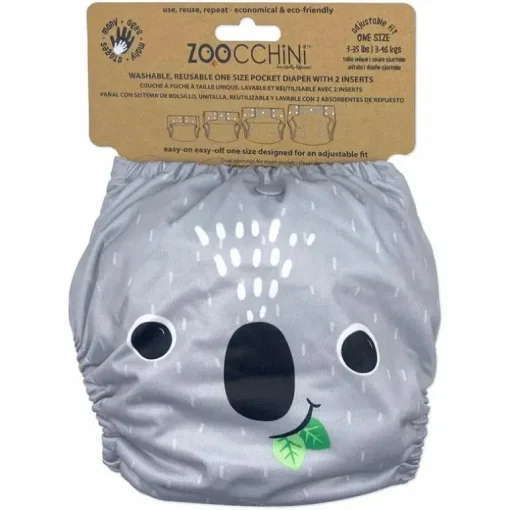Zoocchini - fralda de pano Koala com 2 unidades de inserção tamanho único
