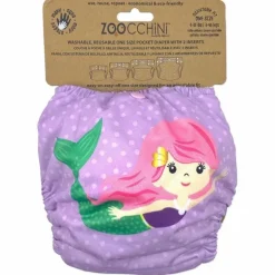 Zoocchini - Fralda de pano sereia com 2 unidades de inserção tamanho único