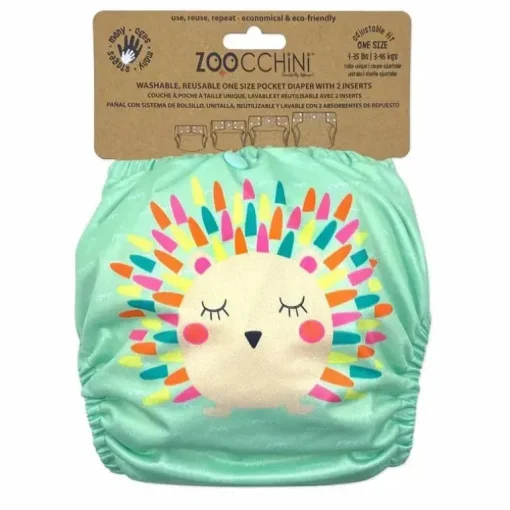 Zoocchini - Ouriço de fralda de pano com 2 unidades de inserção tamanho único