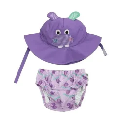 Zoochini - Conjunto de Fraldas de Banho e Chapéu de Sol para Bebês, O Hipopótamo